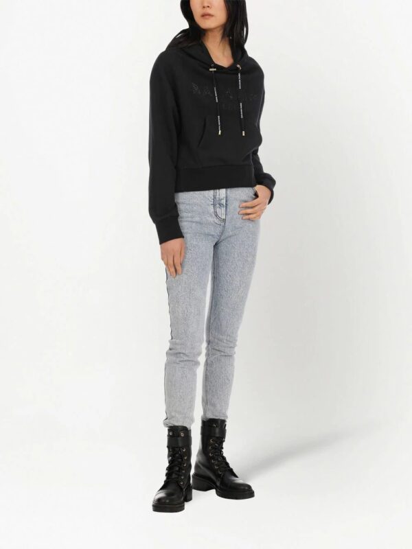 Balmain  rhinestone cotton hoodie - Image 2