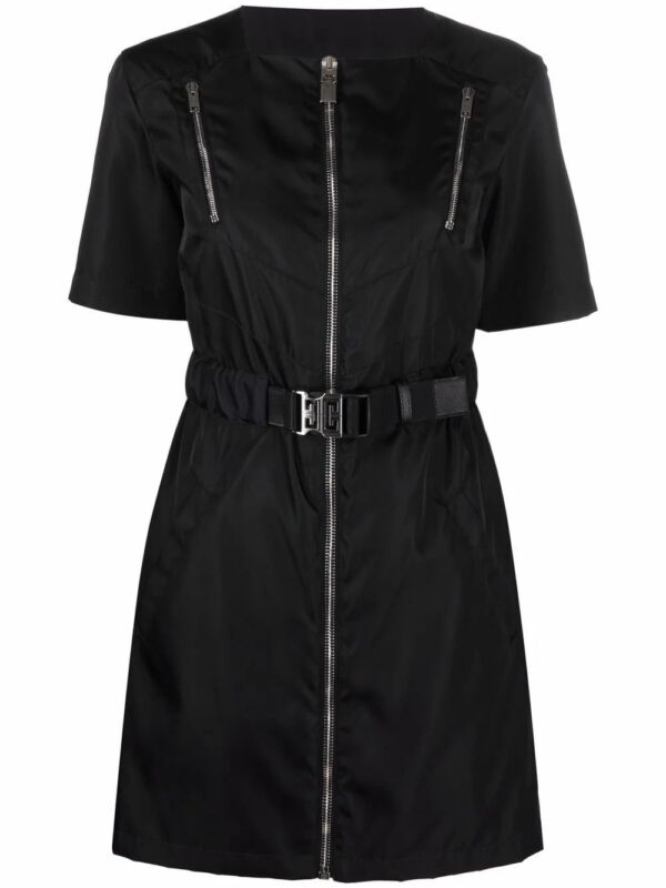 Givenchy  metallic zip-detail short-sleeved dress