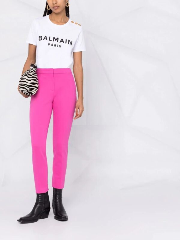 Balmain  three-button logo-print T-shirt - Image 2