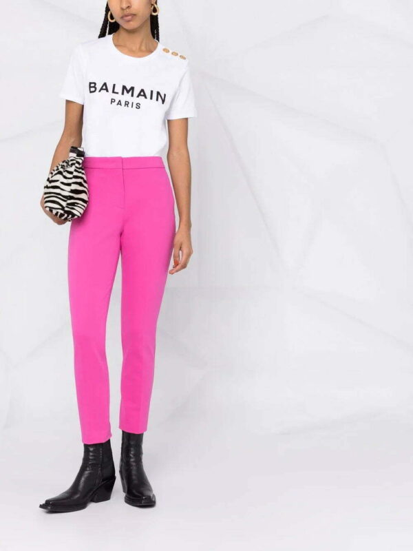Balmain  three-button logo-print T-shirt - Image 2