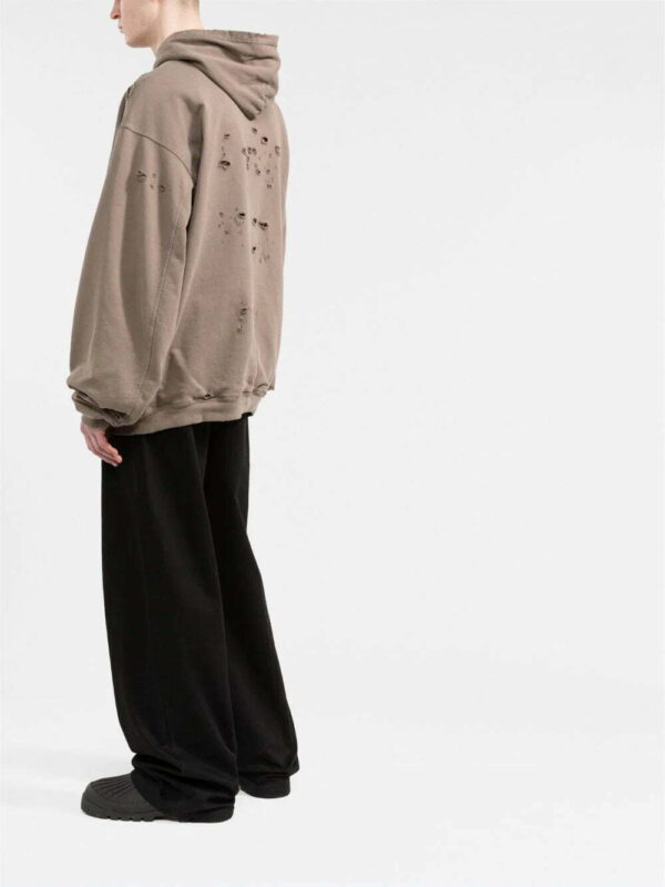 Balenciaga  logo print distressed-finish hoodie - Image 4