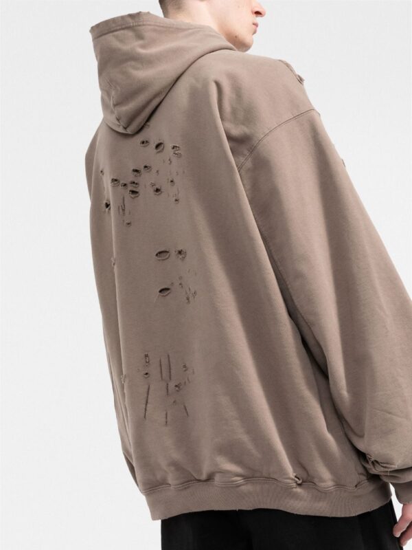 Balenciaga  logo print distressed-finish hoodie - Image 3