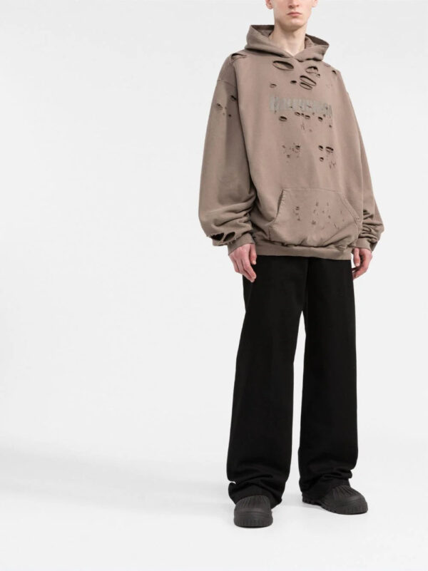 Balenciaga  logo print distressed-finish hoodie - Image 2