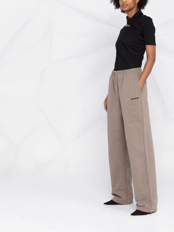 Balenciaga  logo-embroidered cotton jogging pants - Image 4
