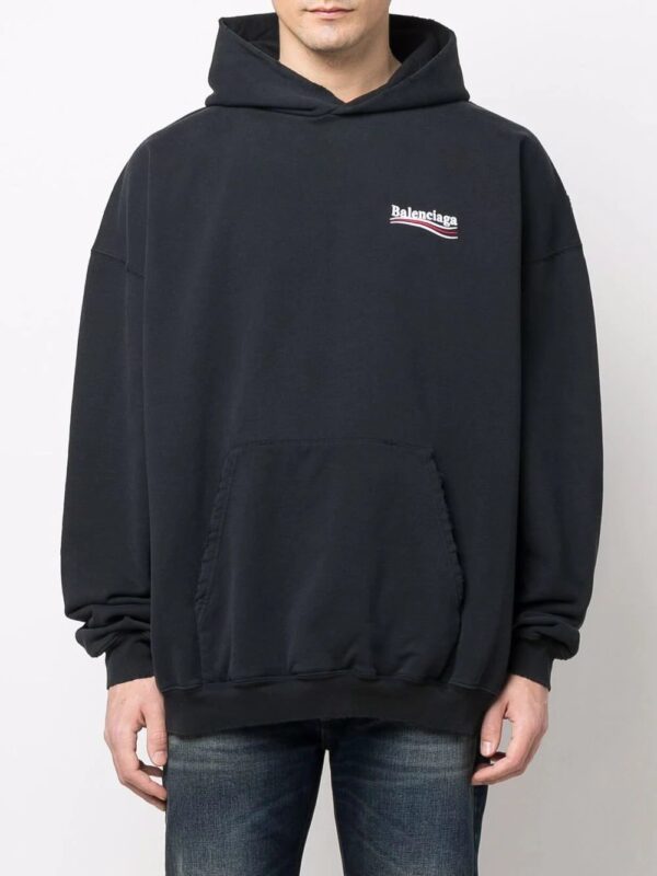 Balenciaga  Large Fit logo-print hoodie - Image 4