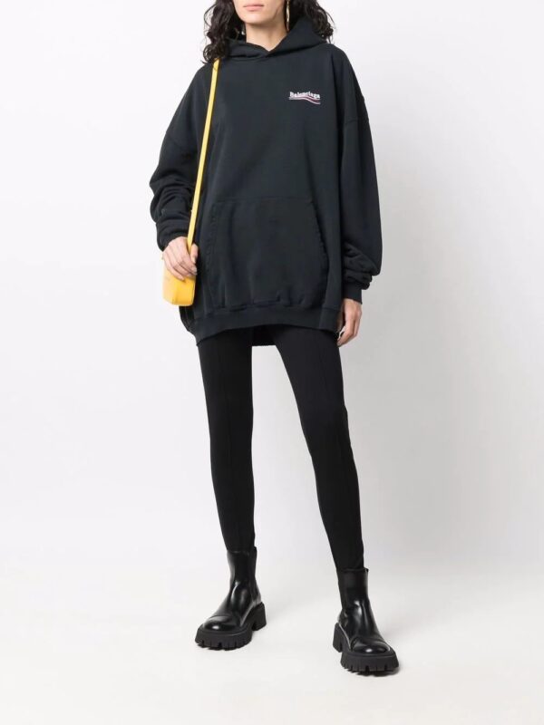 Balenciaga  Large Fit logo-print hoodie - Image 2