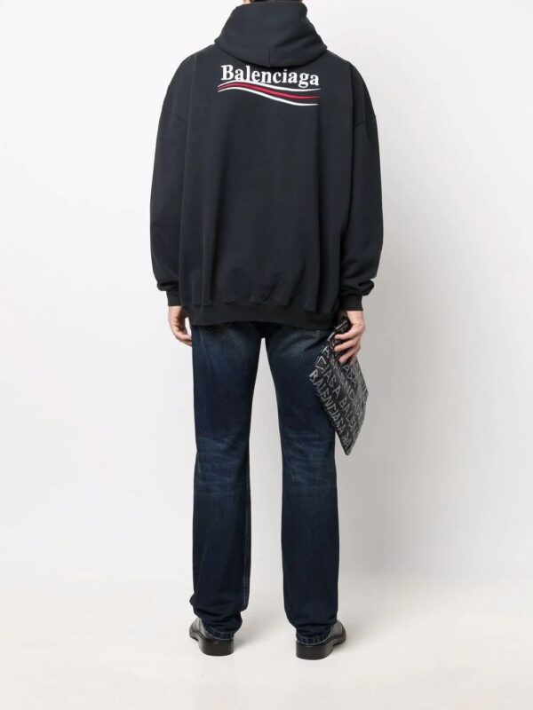 Balenciaga  Large Fit logo-print hoodie - Image 3