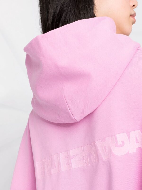 Balenciaga  Large Fit logo-print cotton hoodie - Image 3
