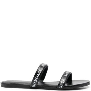 Balenciaga  logo-print slip-on sandals