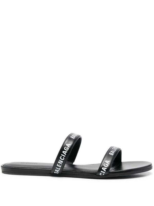 Balenciaga  logo-print slip-on sandals