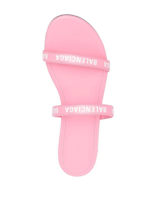 Balenciaga  double logo-strap slides - Image 4