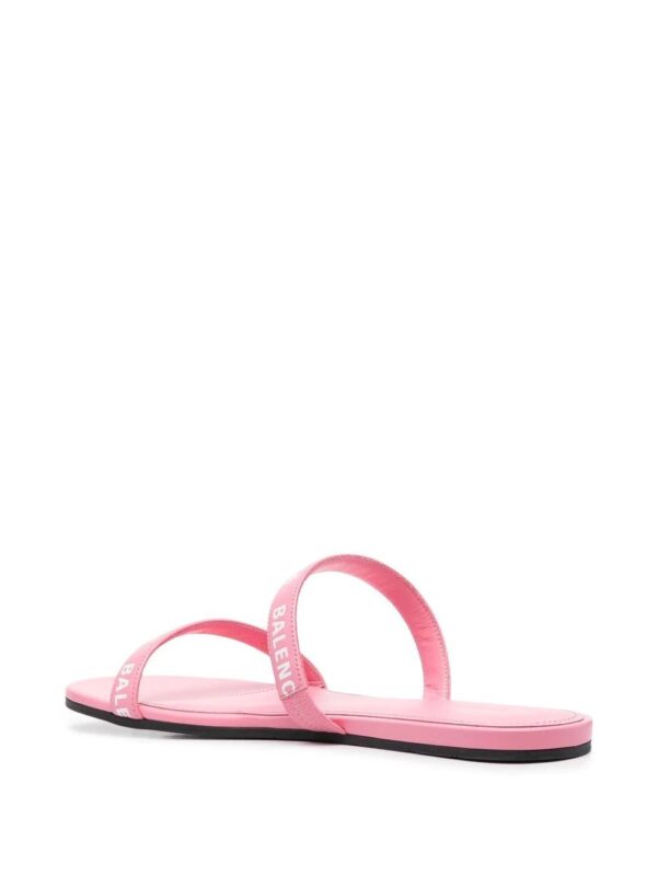 Balenciaga  double logo-strap slides - Image 3