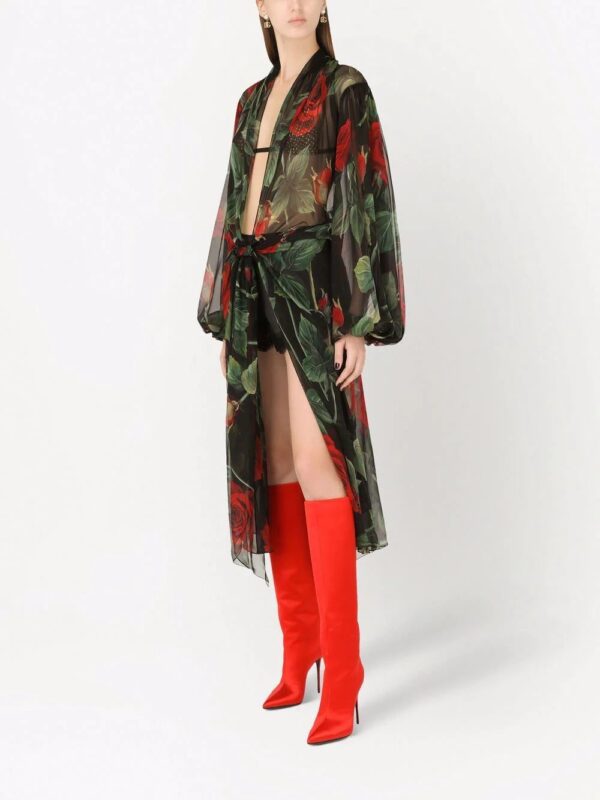 Dolce & Gabbana  floral-print puff-sleeve dress - Image 2