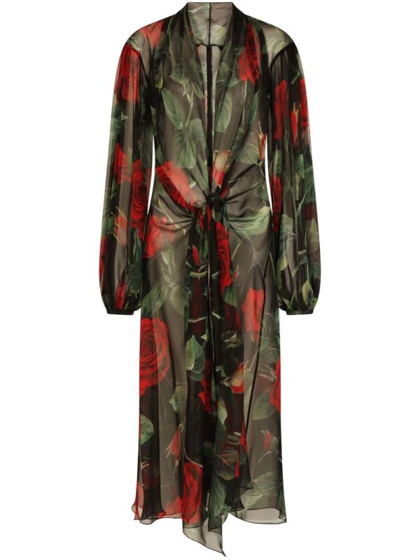 Dolce & Gabbana  floral-print puff-sleeve dress