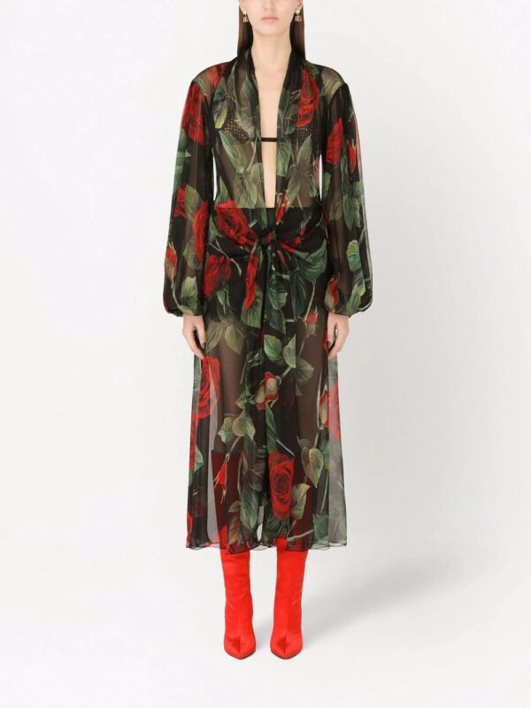 Dolce & Gabbana  floral-print puff-sleeve dress - Image 3
