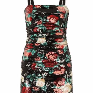 Dolce & Gabbana sequinned floral motif mini dress