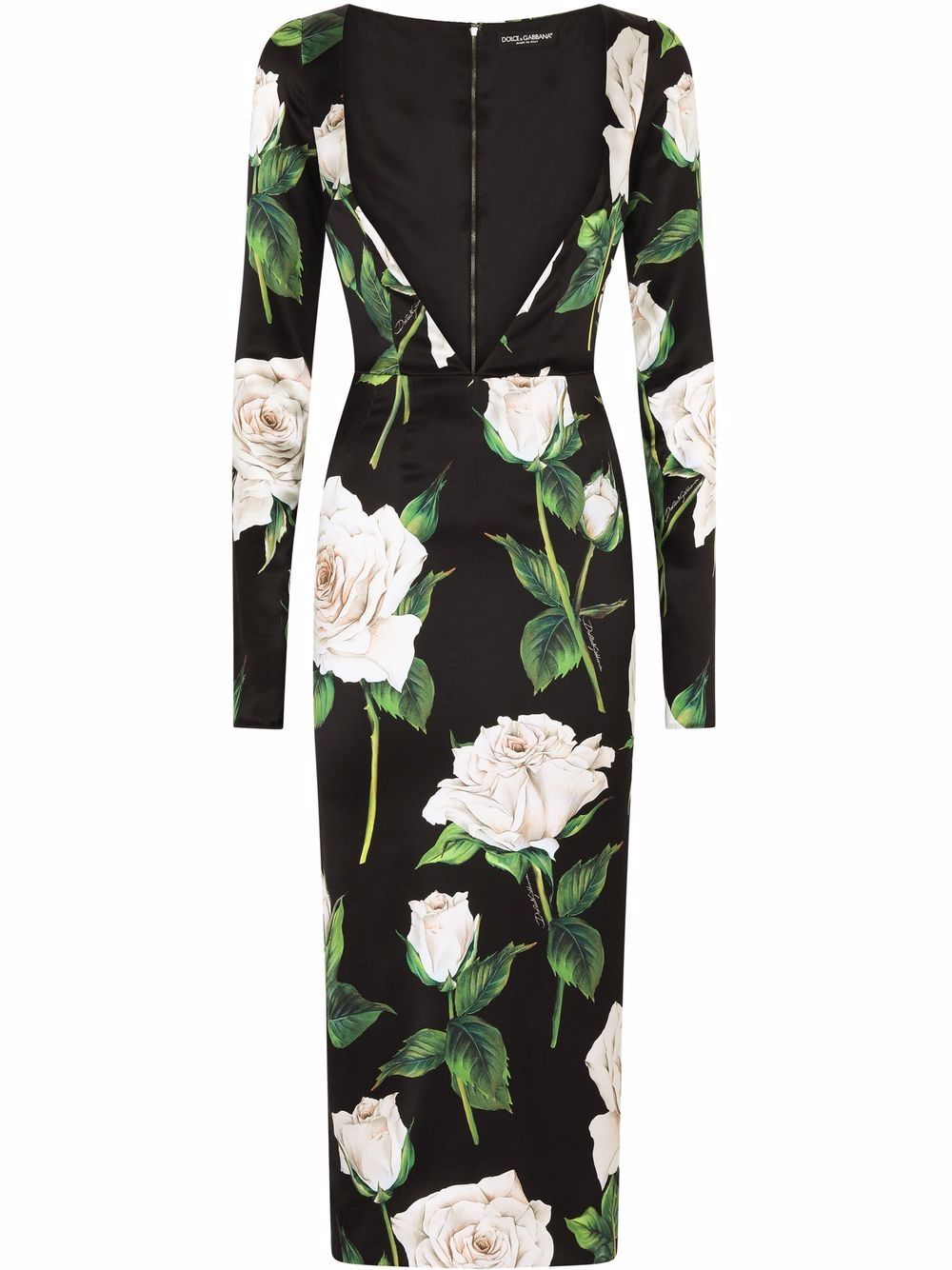 Dolce & Gabbana rose print cut-out midi dress