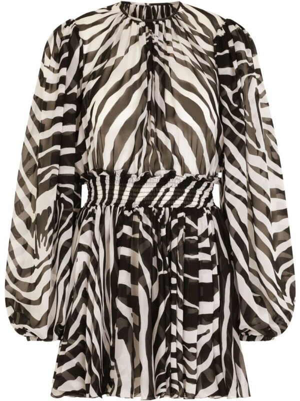 Dolce & Gabbana  zebra-print puff-sleeve mini dress