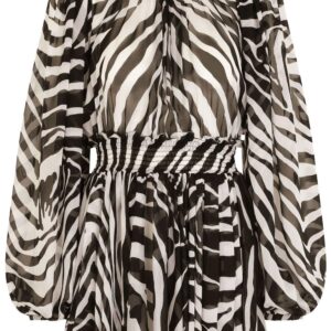 Dolce & Gabbana  zebra-print puff-sleeve mini dress
