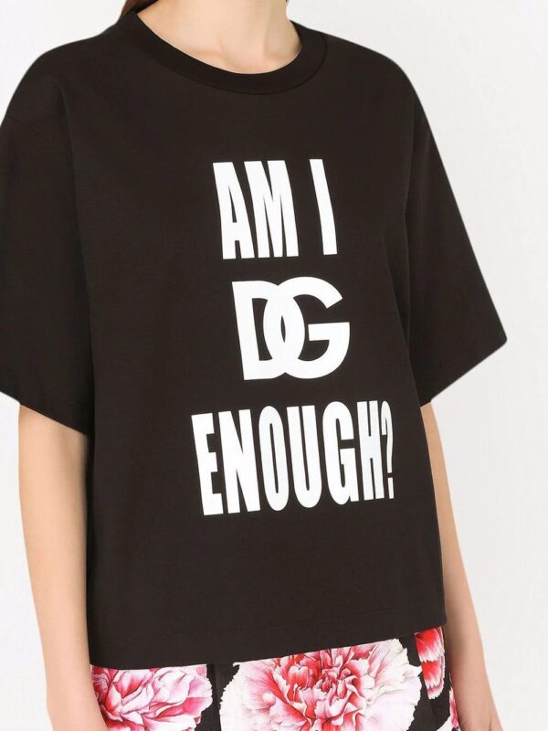 Dolce & Gabbana  Am I DG Enough? cotton-blend T-shirt - Image 4