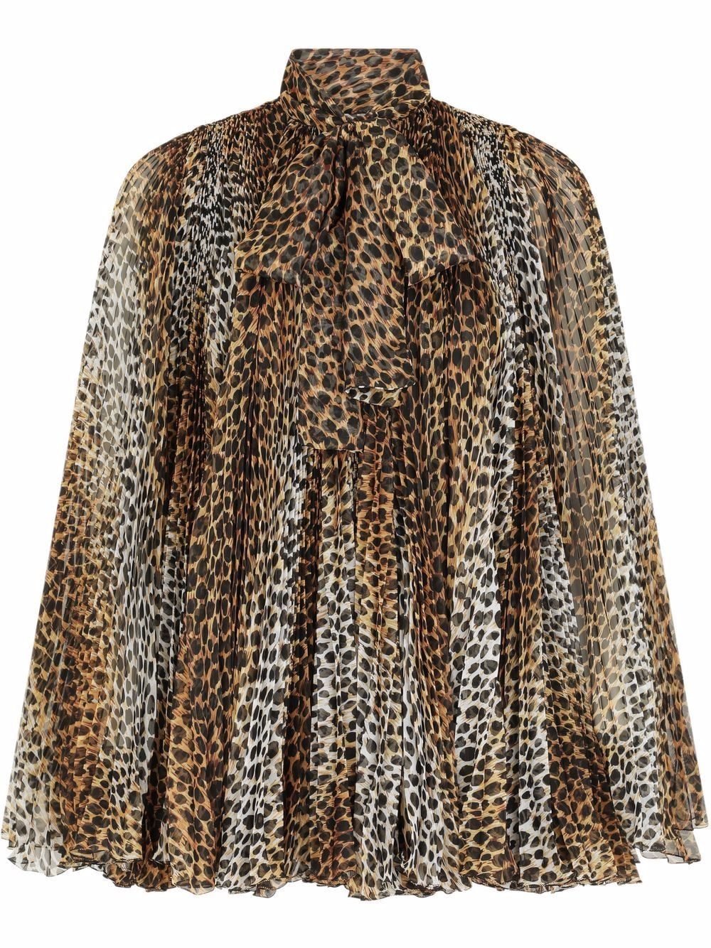 Dolce & Gabbana leopard print pleated mini dress