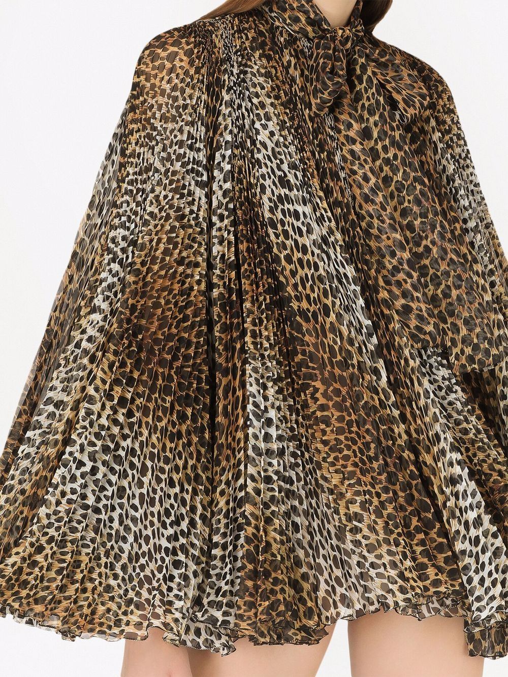 Dolce & Gabbana leopard print pleated mini dress - Image 2