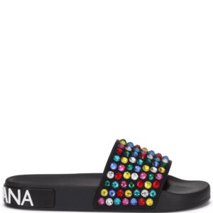 Dolce & Gabbana  crystal-embellished open-toe slides