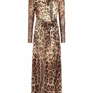 Dolce & Gabbana  leopard-print slit-detail dress