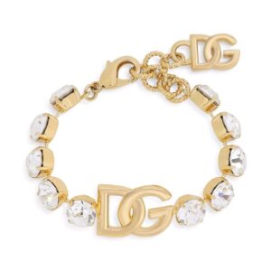Dolce & Gabbana  logo-plaque crystal-embellished bracelet