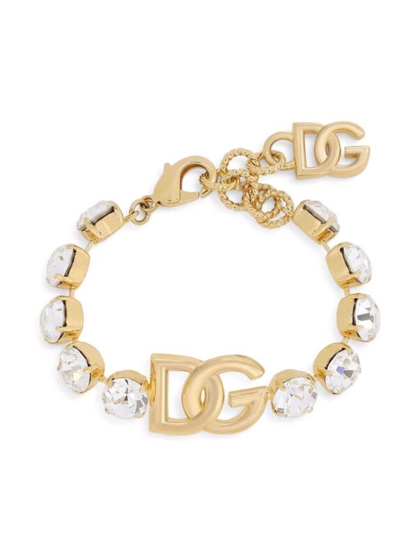 Dolce & Gabbana  logo-plaque crystal-embellished bracelet