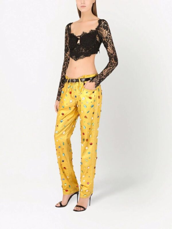 Dolce & Gabbana  lace-detail cropped blouse - Image 2