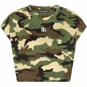 Dolce & Gabbana  camouflage-print cropped T-shirt