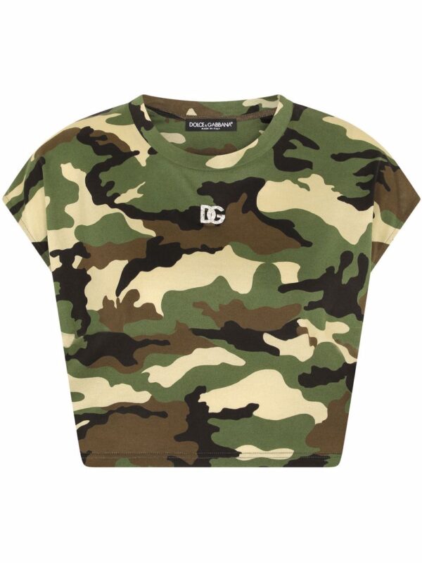 Dolce & Gabbana  camouflage-print cropped T-shirt