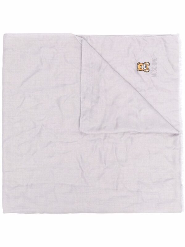 Moschino  fine-knit teddy-patch scarf