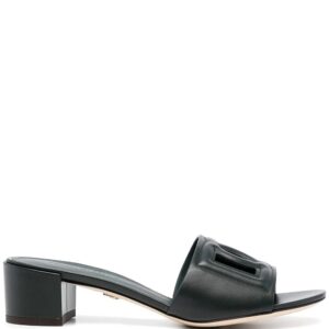 Dolce & Gabbana  DG logo embossed leather slides