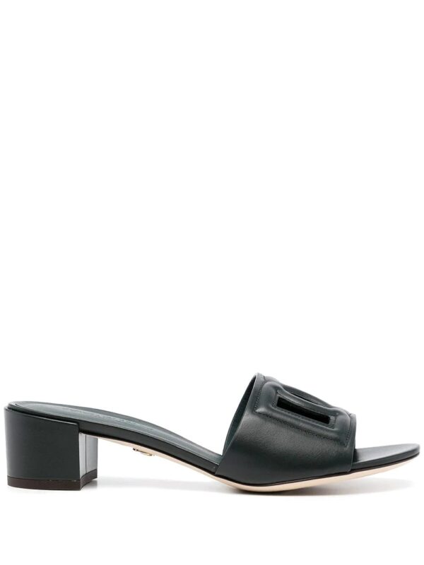 Dolce & Gabbana  DG logo embossed leather slides