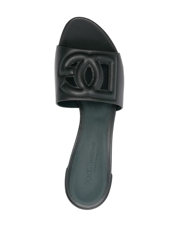 Dolce & Gabbana  DG logo embossed leather slides - Image 4