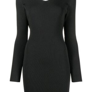 Off-White  logo-tape ribbed dress