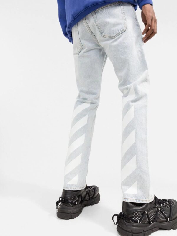 Off-White  Diag-stripe print slim fit jeans - Image 3