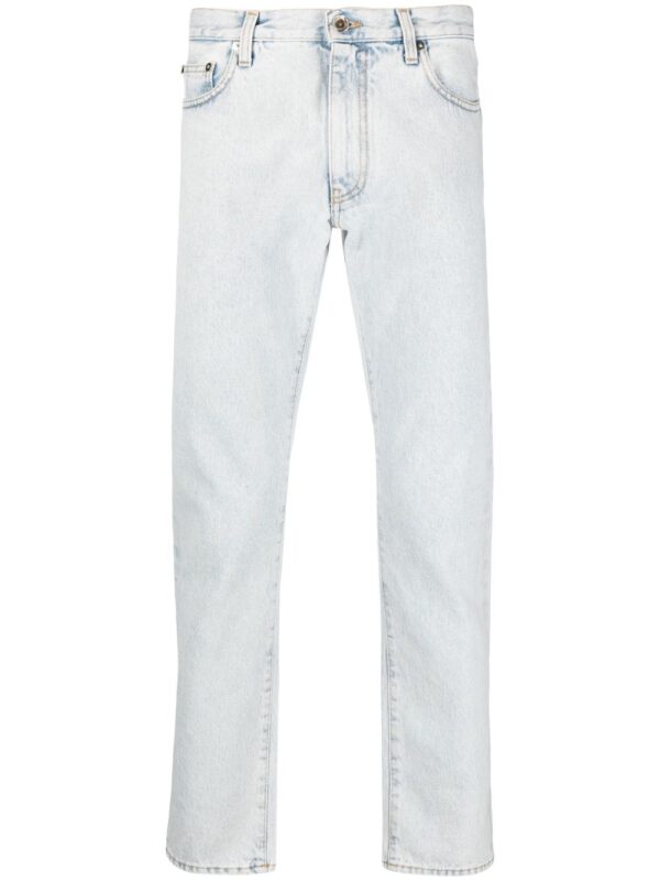 Off-White  Diag-stripe print slim fit jeans