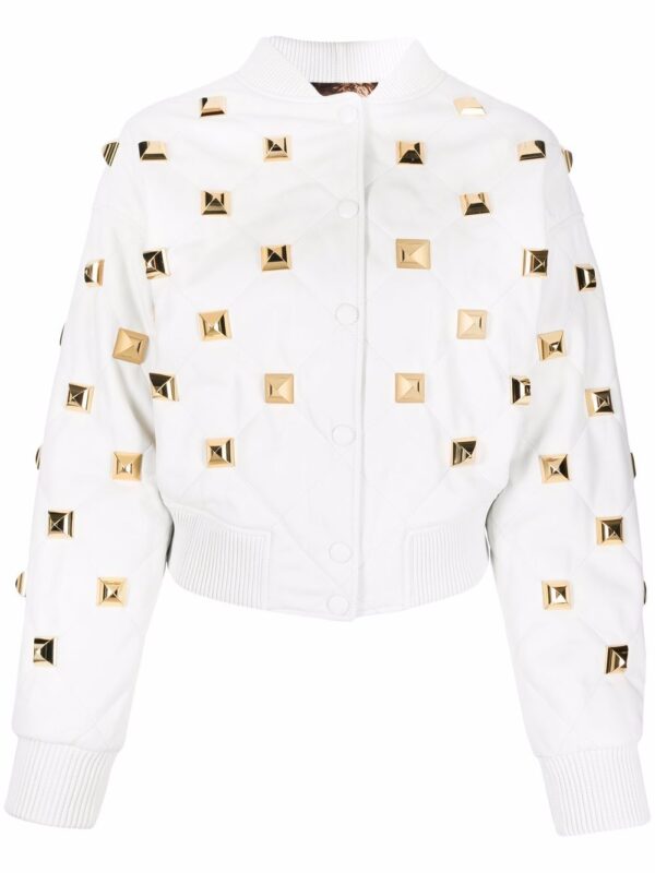 Philipp Plein  studded quilted bomber jacket