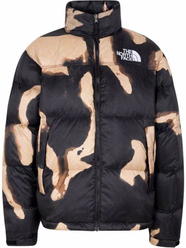 Supreme  x The North Face Nuptse Bleached Denim Print jacket