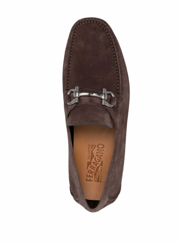 Ferragamo  Gancini-buckle suede moccasins - Image 4
