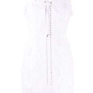 Dolce & Gabbana  lace-up floral lace mini dress