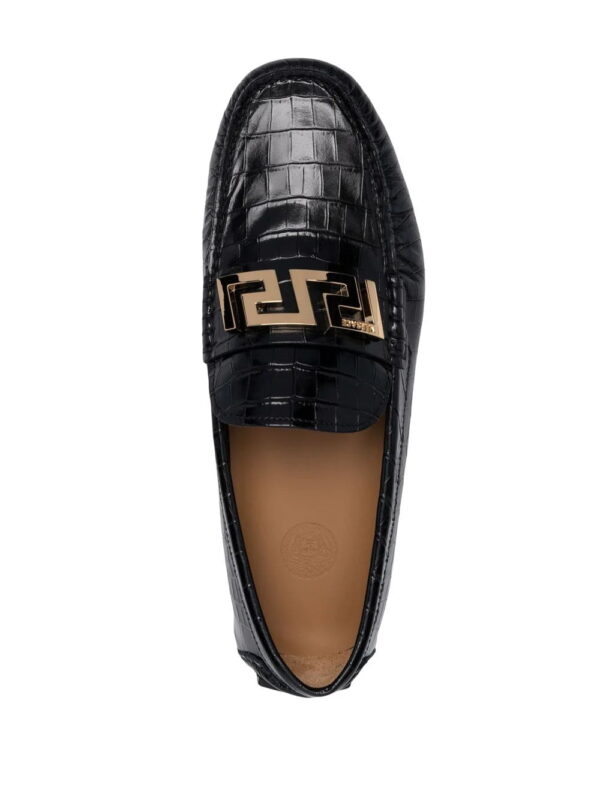Versace  Greca-plaque crocodile-effect loafers - Image 4