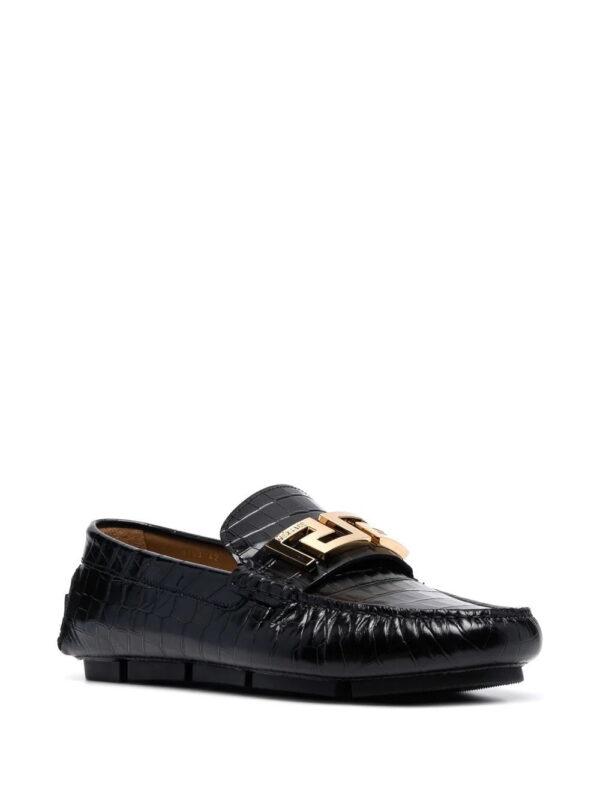 Versace  Greca-plaque crocodile-effect loafers - Image 2