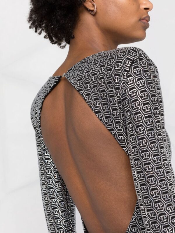 Philipp Plein Crystal-embellished long-sleeve mini dress - Image 4
