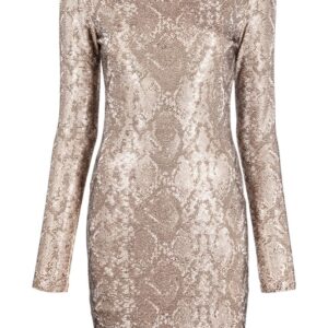 Philipp Plein Python-print crystal mini dress