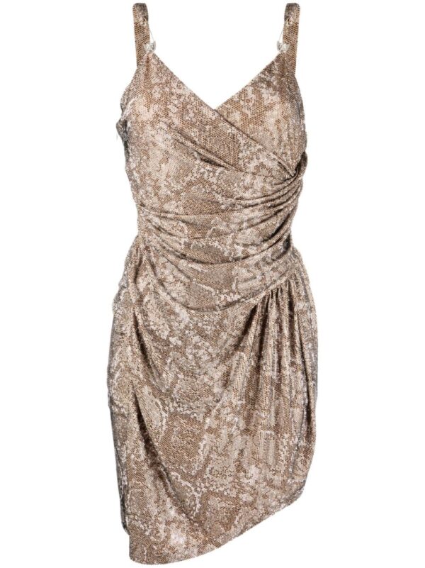 Philipp Plein Python-print embellished mini dress