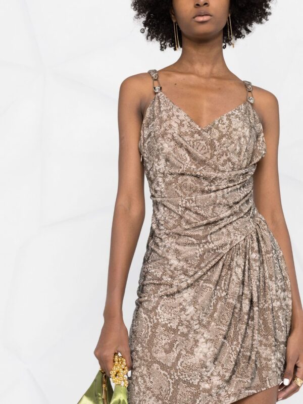 Philipp Plein Python-print embellished mini dress - Image 5